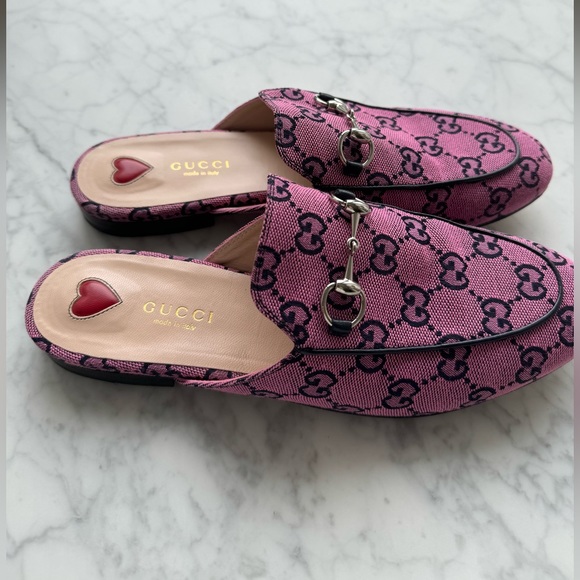 Gucci Pink Mule Flats Size 37.5 - Picture 3 of 7